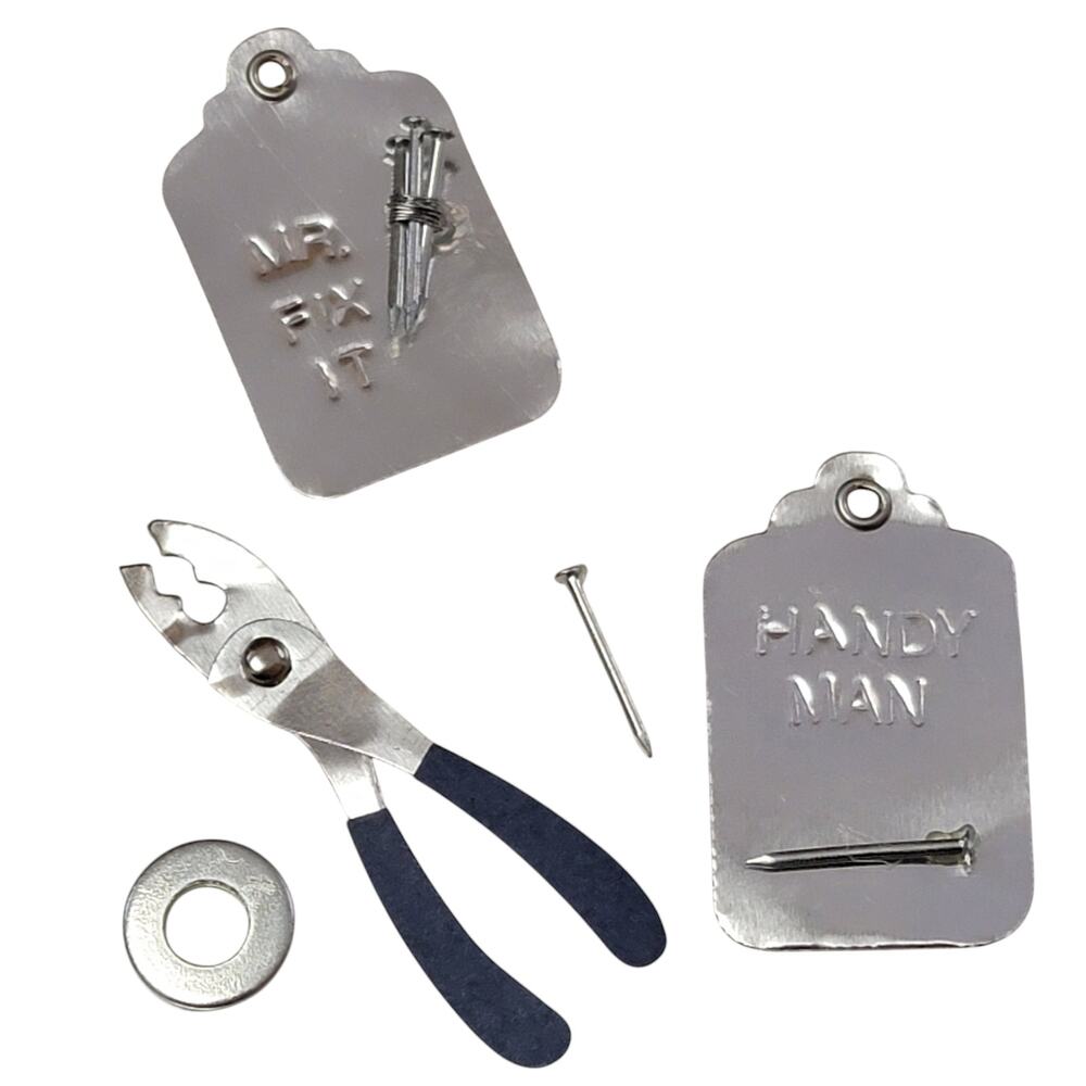 Mr Fix It Handy‎ Man Embellishments Metal Pliers 5 Pc Construction Scrapbooking